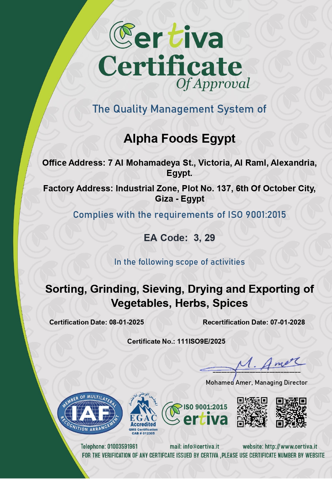 certificate